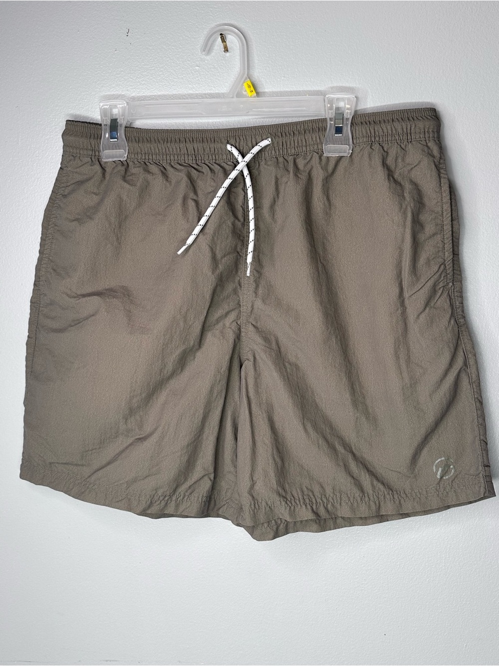 Magellan Outdoors Olive Green Men's Swim Trunks with White Drawstring